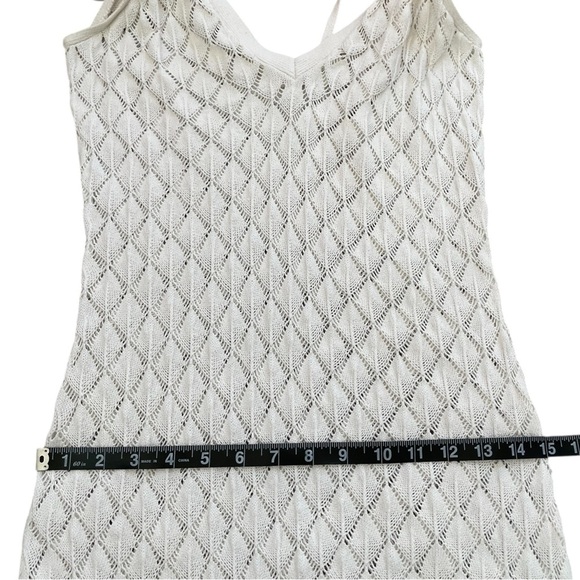 Abercrombie & Fitch Crochet Midi Dress Coverup Cream Beach Vacation Med - Picture 11 of 11